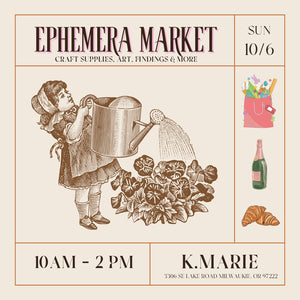 TICKET for the Ephemera Art and Crafts Market on Sunday October 6th YOU CAN PURCHASE TICKETS AT THE DOOR PLEASE SEE NOTE BELOW