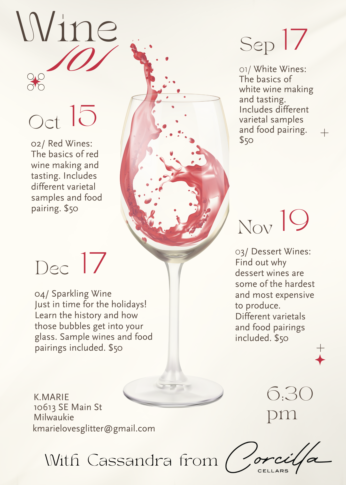 Corcilla Cellars Wine 101 a Four Part Series
