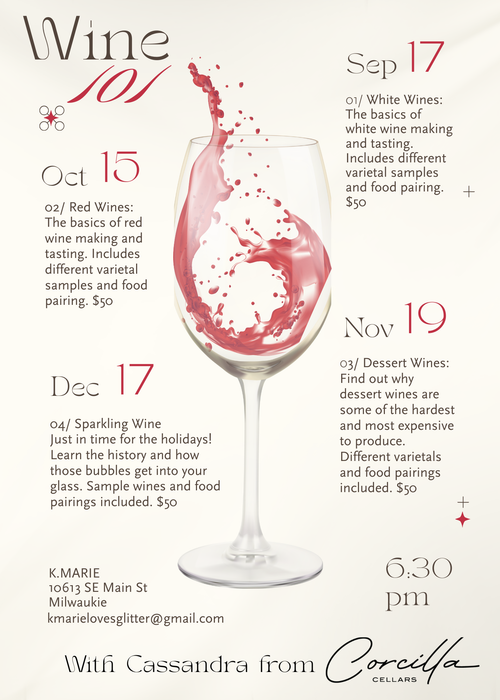 Corcilla Cellars Wine 101 a Four Part Series