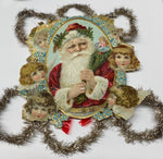 Load image into Gallery viewer, Santa and the Angels Vintage Tinsel Ornament
