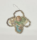 Load image into Gallery viewer, Sweet Girl in Blue Vintage Tinsel Ornament
