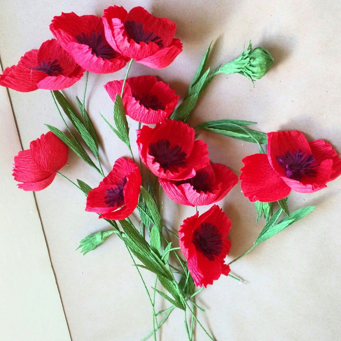 Crepe Paper Flower Series - Schedule of Flowers and Dates are listed