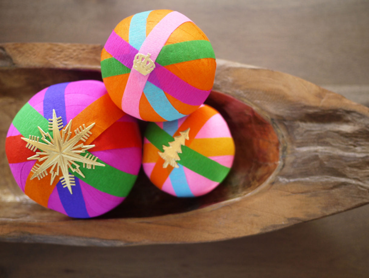 Crepe Paper Surprise Balls and Favors for the Holidays Saturday November 16