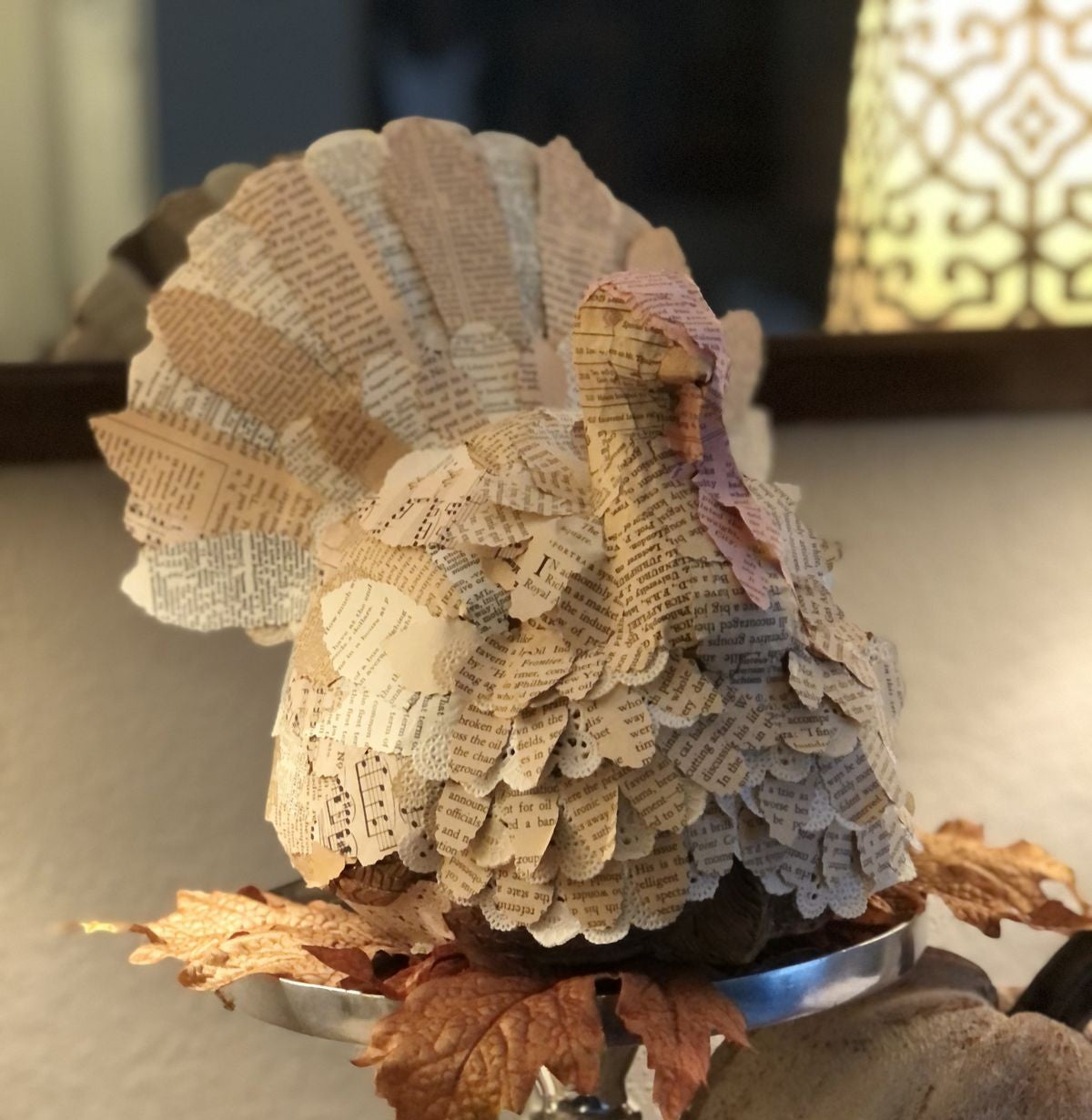 Thanksgiving Vintage Paper Turkey Centerpiece Saturday November 14th
