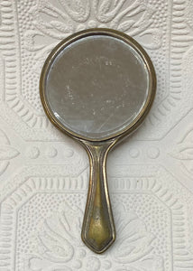 Small Brass Hand Mirror/Powder Compact