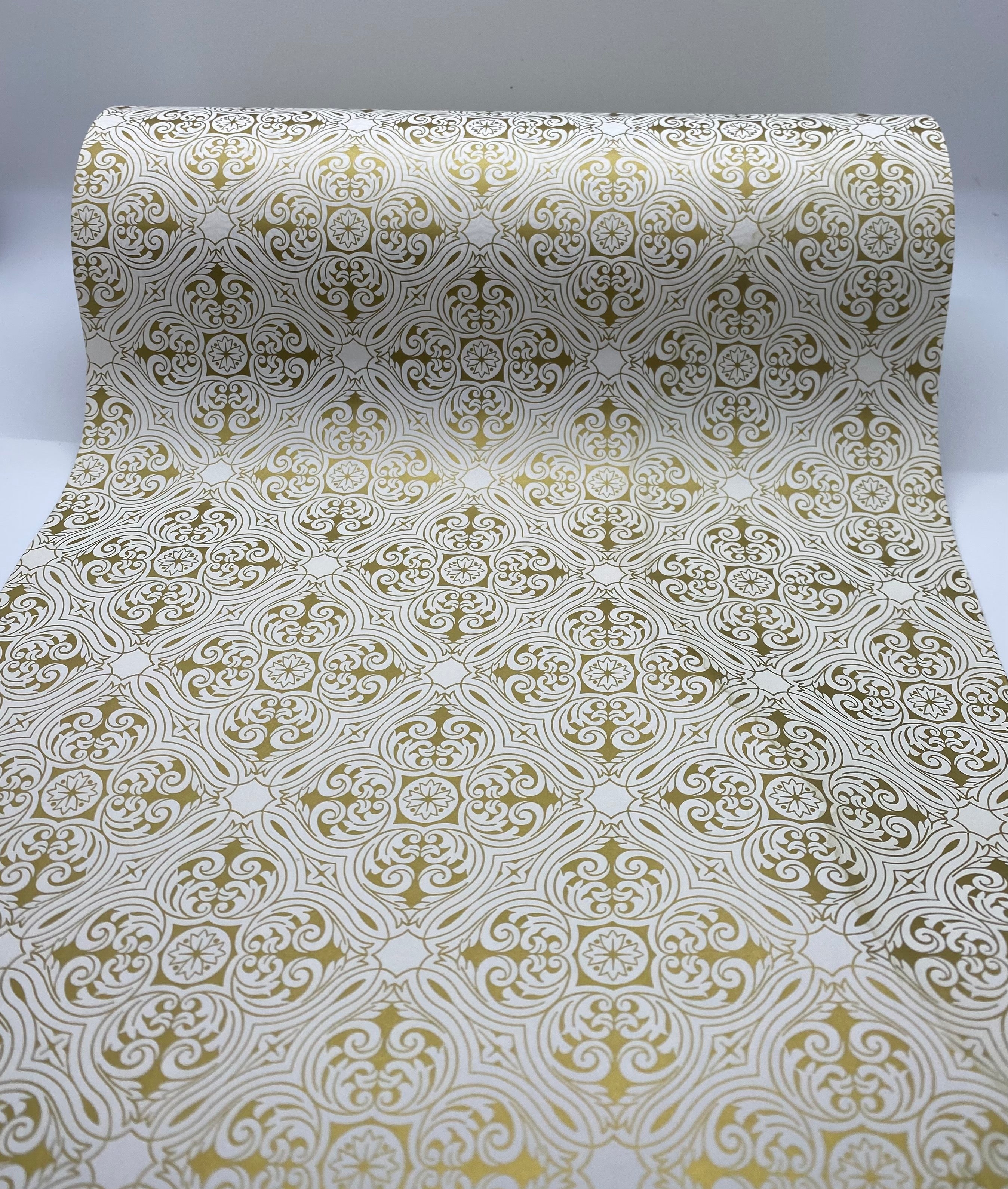 Vintage 1970's Gift Wrap Wrapping Paper Flowers on White